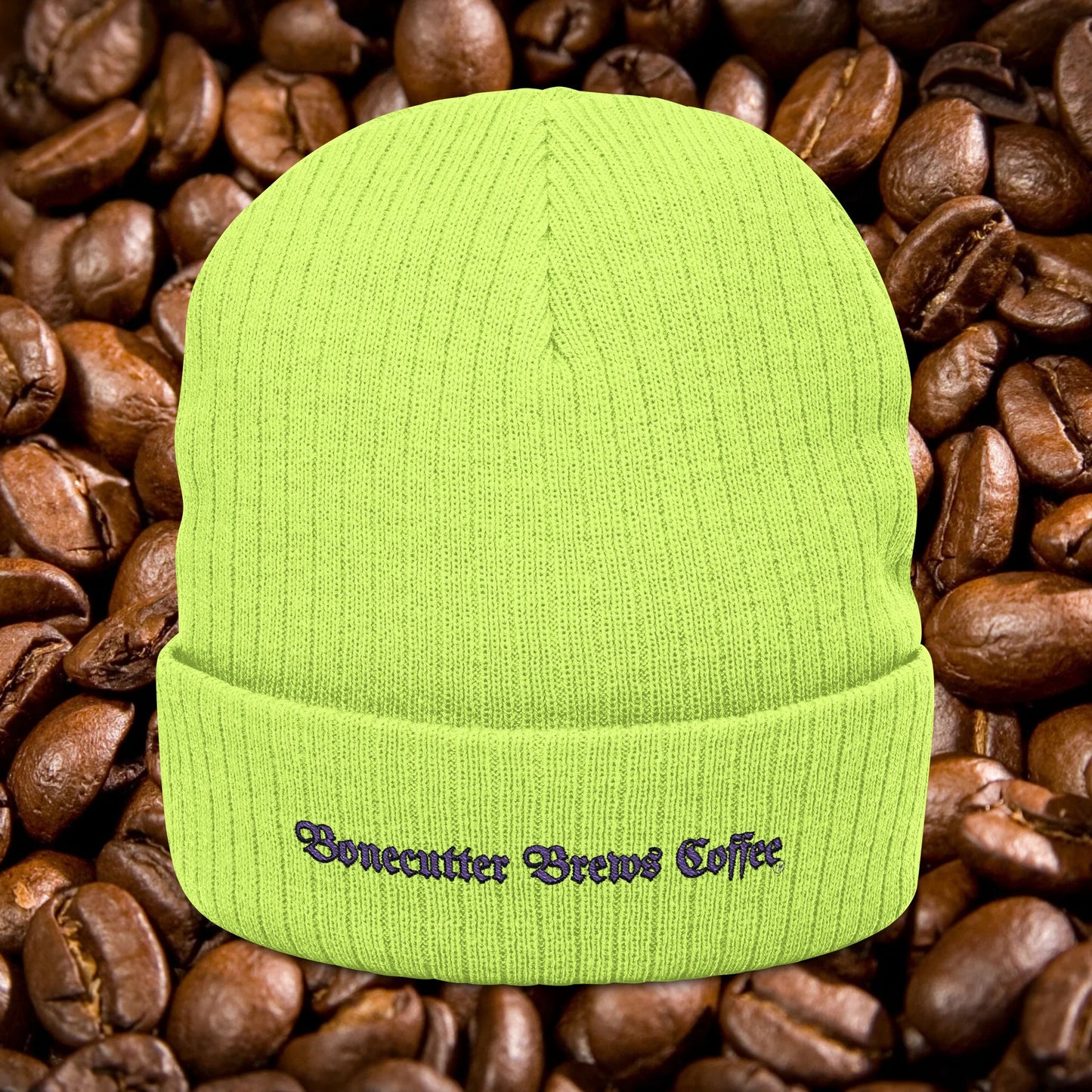 Logo Ribbed Knit Beanie (Embroidery)