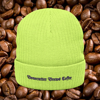 Logo Ribbed Knit Beanie (Embroidery)