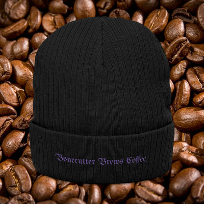 Logo Ribbed Knit Beanie (Embroidery)