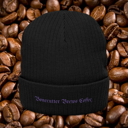 Logo Ribbed Knit Beanie (Embroidery)