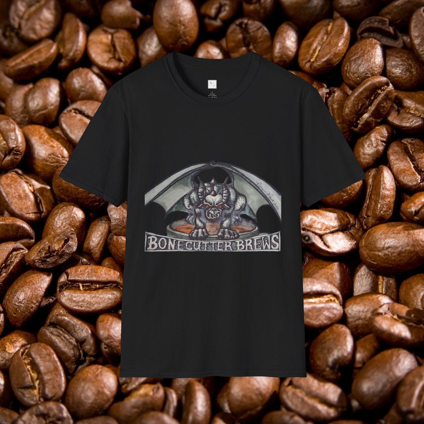 Unisex Gargouille Noire T-Shirt