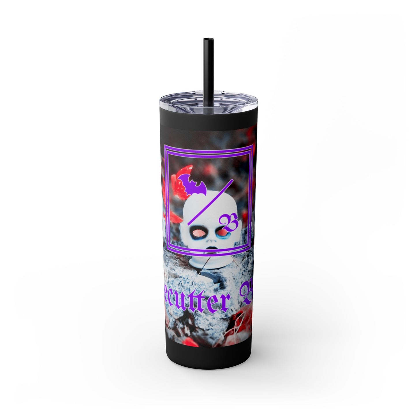 Doll Head Skinny Tumbler with Straw