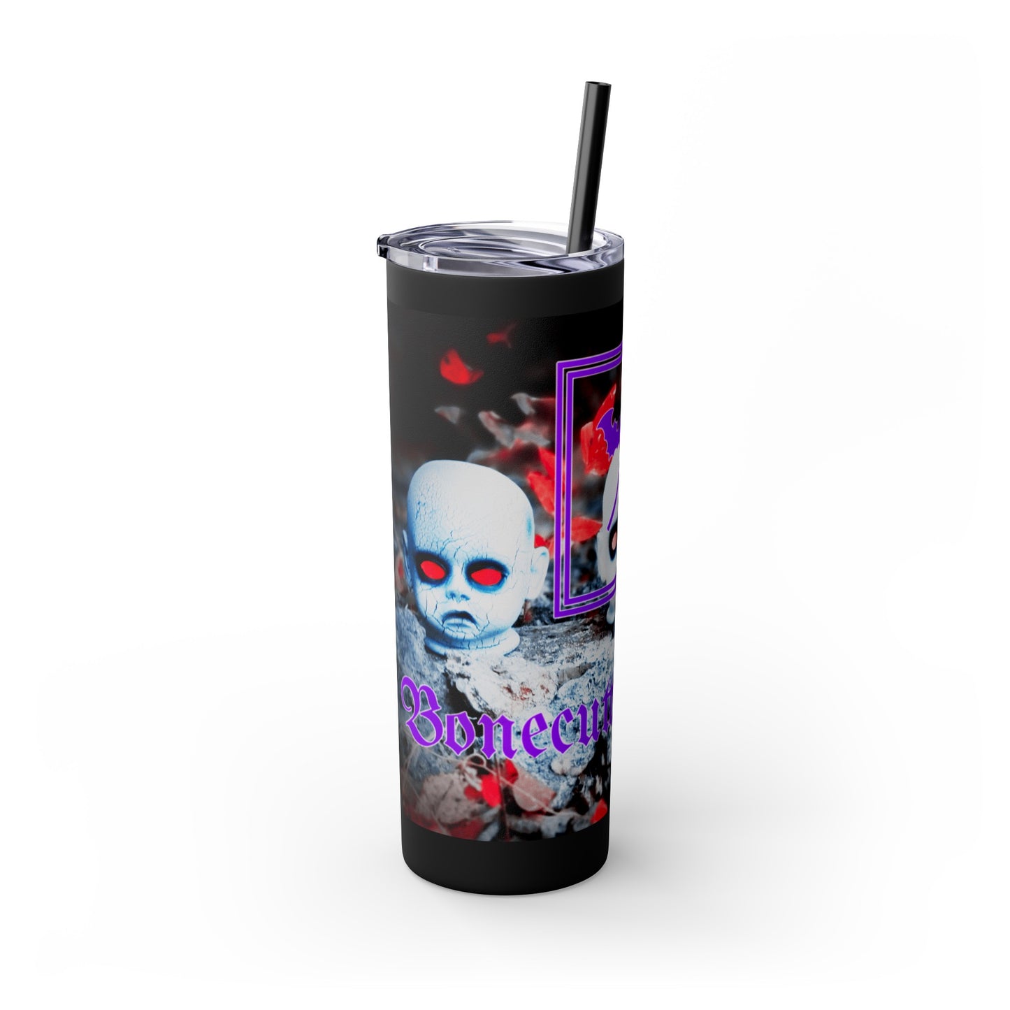 Doll Head Skinny Tumbler with Straw